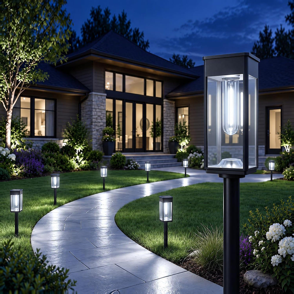 ALFIOT Solar Pathway Lights Outdoor, 8 Pack, Cool White, 3 Heights, IP65