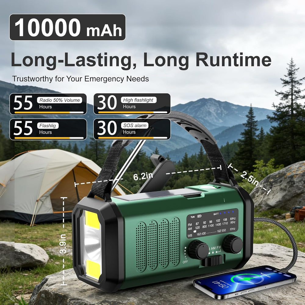 Leaton Hand Crank Emergency Radio, NOAA Weather Radio AM/FM,10000mAh