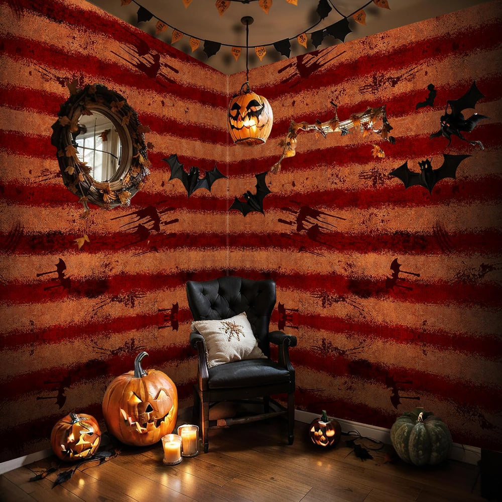 100 Ft Creepy Carnival Tablecloth Roll for Halloween Bloody Circus Tent Backd...