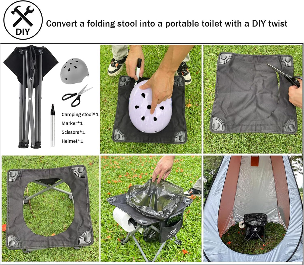 Opliy Camping Stool 2 Pack,13.5 Inch Portable Folding Stool for Outdoor Garde...