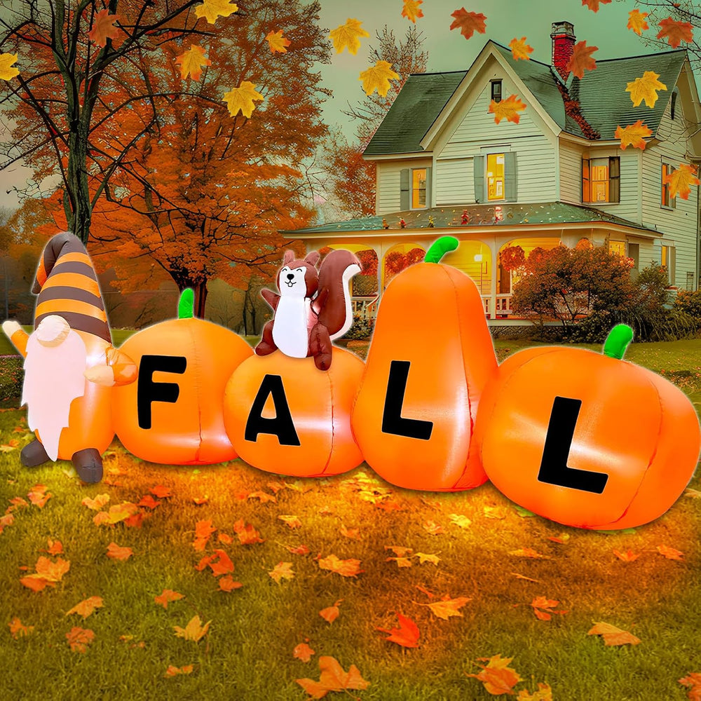 7FT Fall Thanksgiving Inflatables Outdoor Decorations Blow Up Pumpkin Decor