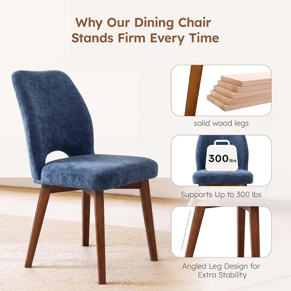 Dining Chairs Set of 4, Upholstered Kitchen Chairs, Blue