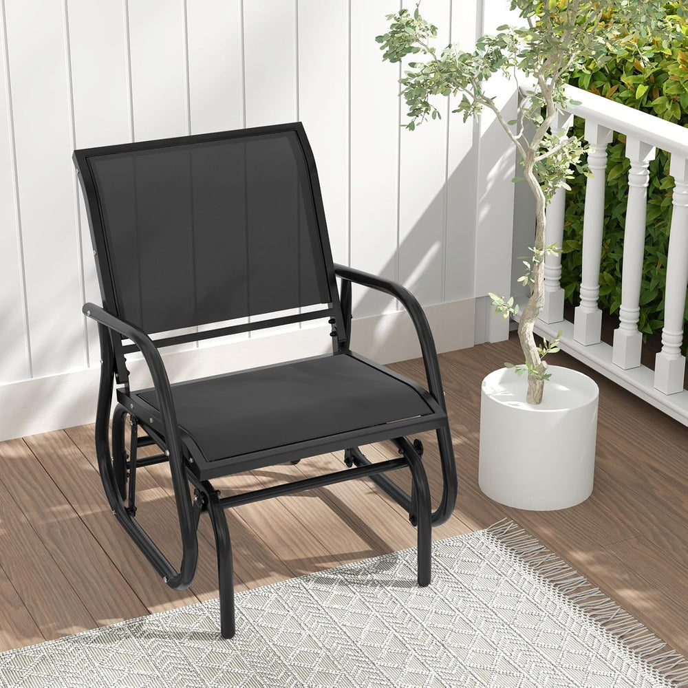 GIANTEX Outdoor Glider Chairs 2 Pack, Smooth Patio Gliding Chairs