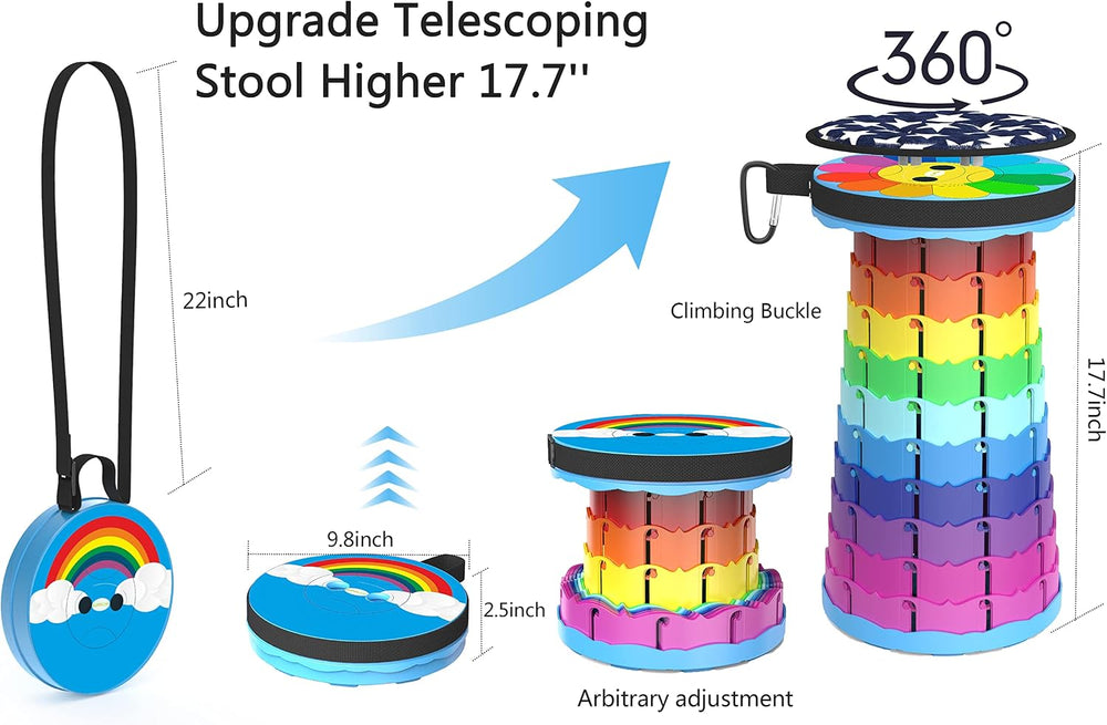 ALEVMOOM Upgraded Portable Collapsible Folding Stool with Cushion Retractable...