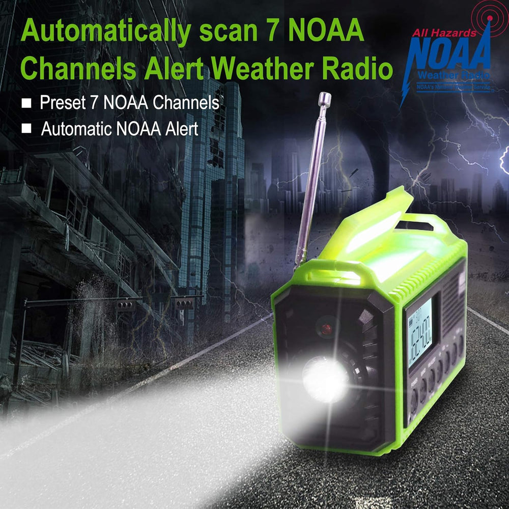 Raynic Emergency Weather Radio, 5000mAh/18500mWh Weather Radio, Portable Sola...