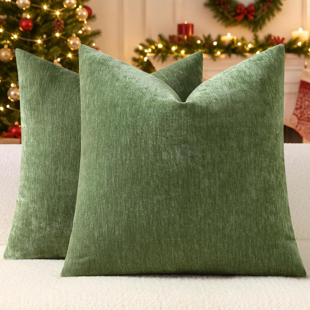 decorUhome Christmas Olive Green Throw Pillow Covers 24X24 Set of 2