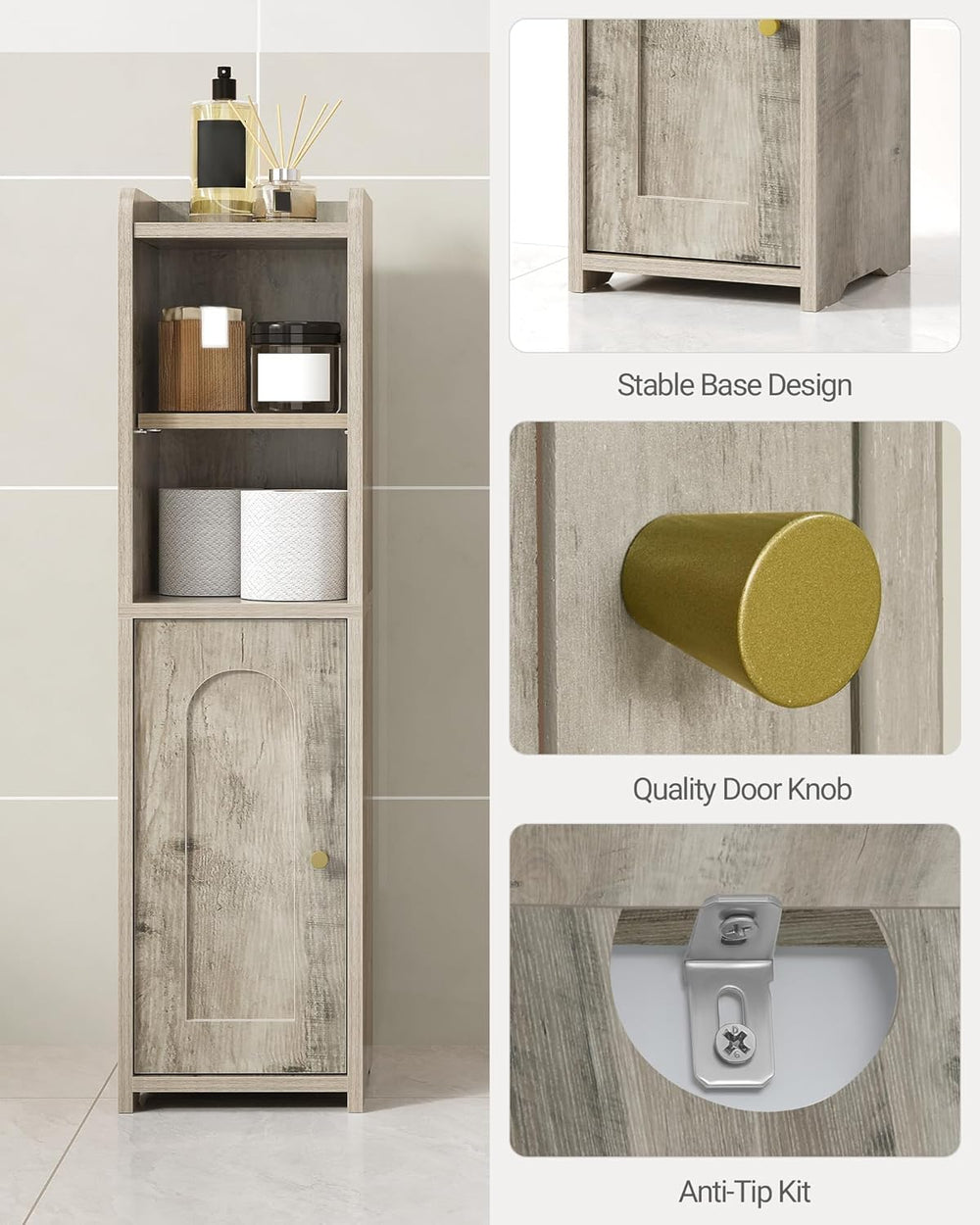 Hzuaneri Bathroom Storage Cabinet, Narrow Toilet Paper Cabinets with Doors