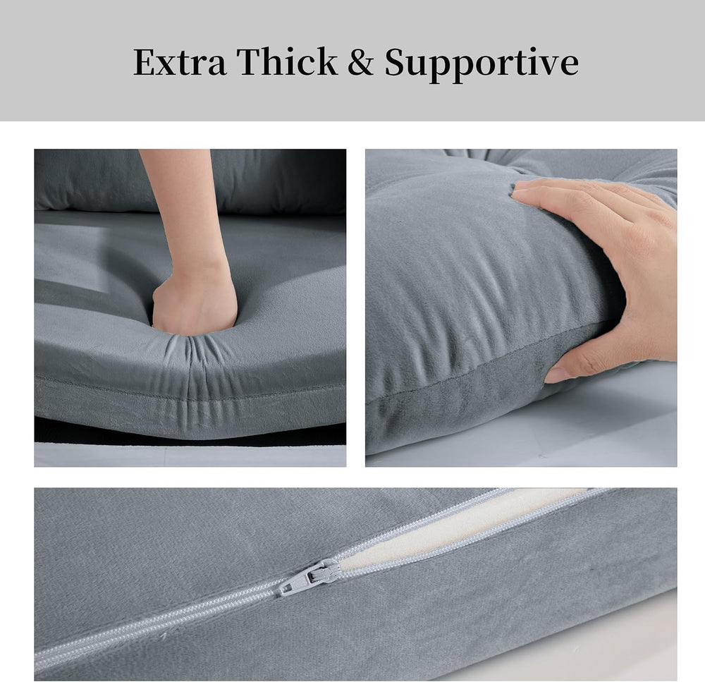 HOMBYS Glider Rocker Replacement Cushions 5 PCS with Storage Side Pocket, Vel...