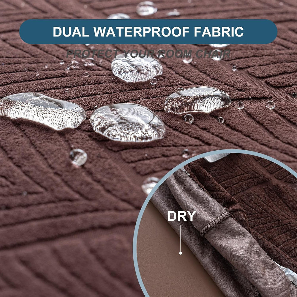 Waterproof Stretch Chair Seat Covers, Set of 4 Chocolate