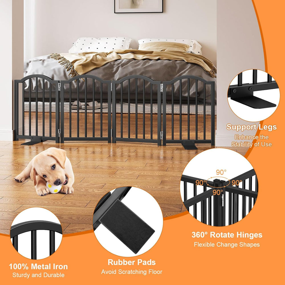 Snughome Short Dog Gate Indoor, 16" High Freestanding Small Dog Door Gat...