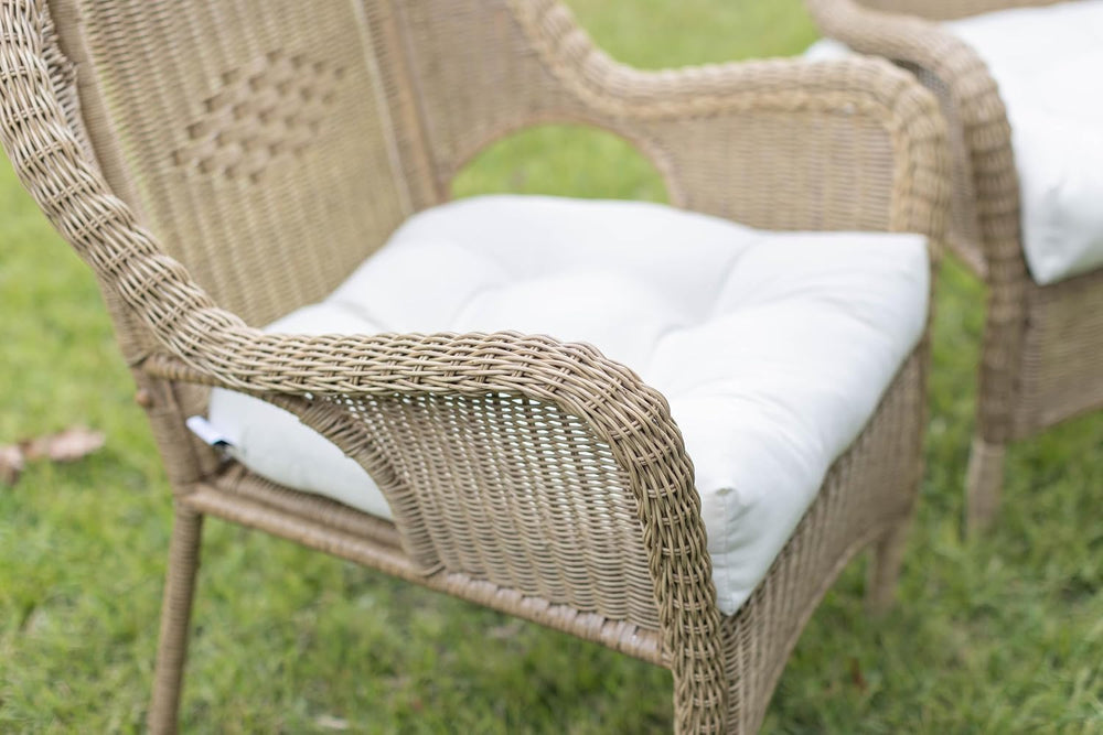 RSH DECOR: Sunbrella Tufted Wicker U-Shape Cushions Set of 2 | 22” x 22” | Ou...