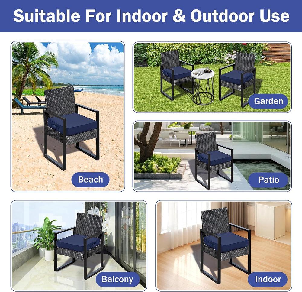 IASEAHK Patio Chair Cushions, 18.5" x 16" x 3" Outdoor Chair C...