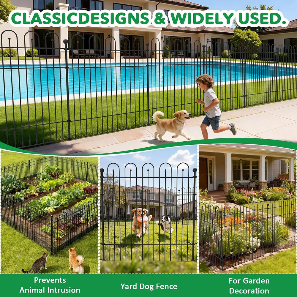 Garden Fence Animal Barrier, 10 Panels No Dig Dog Fence Outdoor