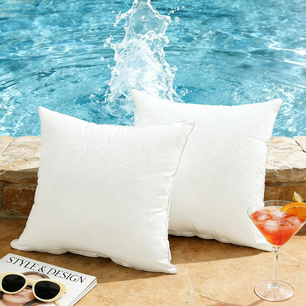 Oubonun Waterproof Outdoor Pillow Inserts 18 x 18 Set of 4, Square Pillows