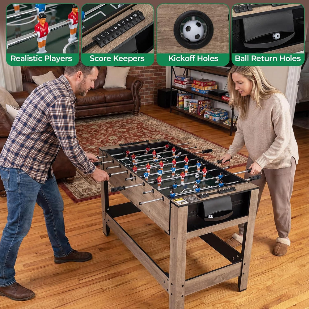 GYMAX 2-in-1 Swivel Multi Game Table, Foosball & Billiard Combo Game Tabl...
