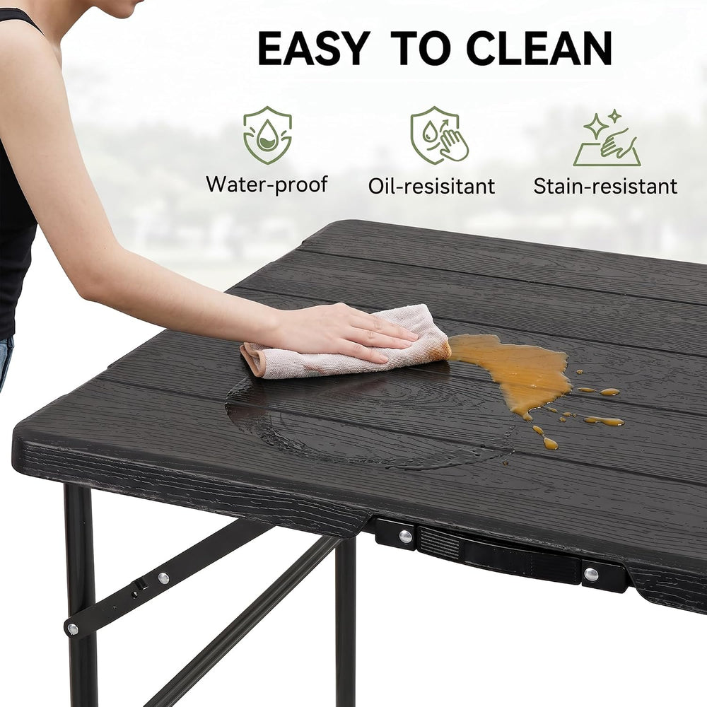 SUPER DEAL Folding Table Set with 2 Benches, 5.8 FT Camping Picnic Table Set,...