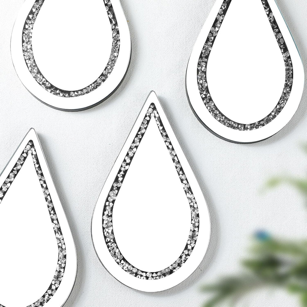 Yookeer 4 Pcs Espejos Decorativos para Sala Silver Mirror Wall Decor