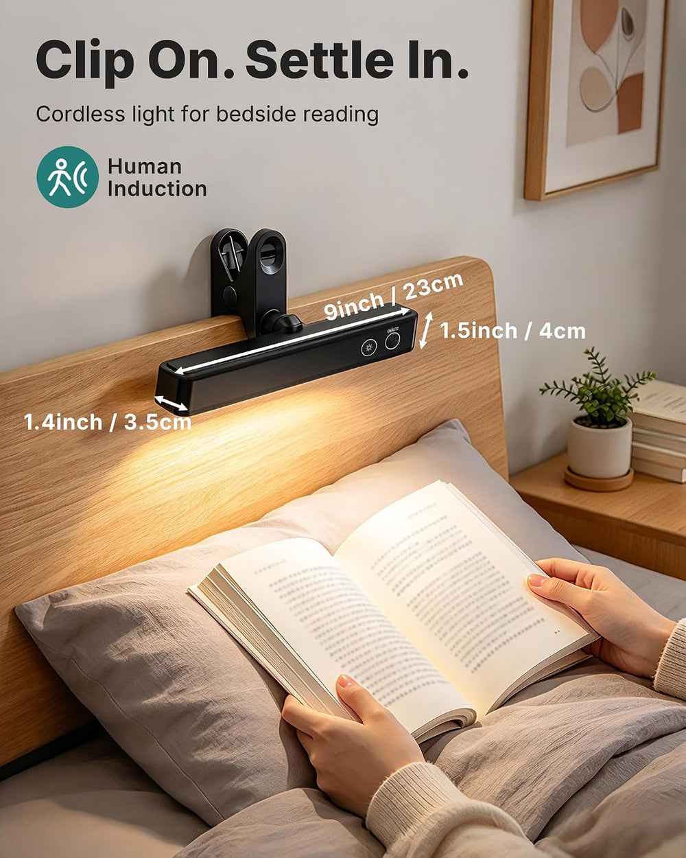 LYTARA 5000mAh Rechargeable Clip on Light with Motion Sensor, Black