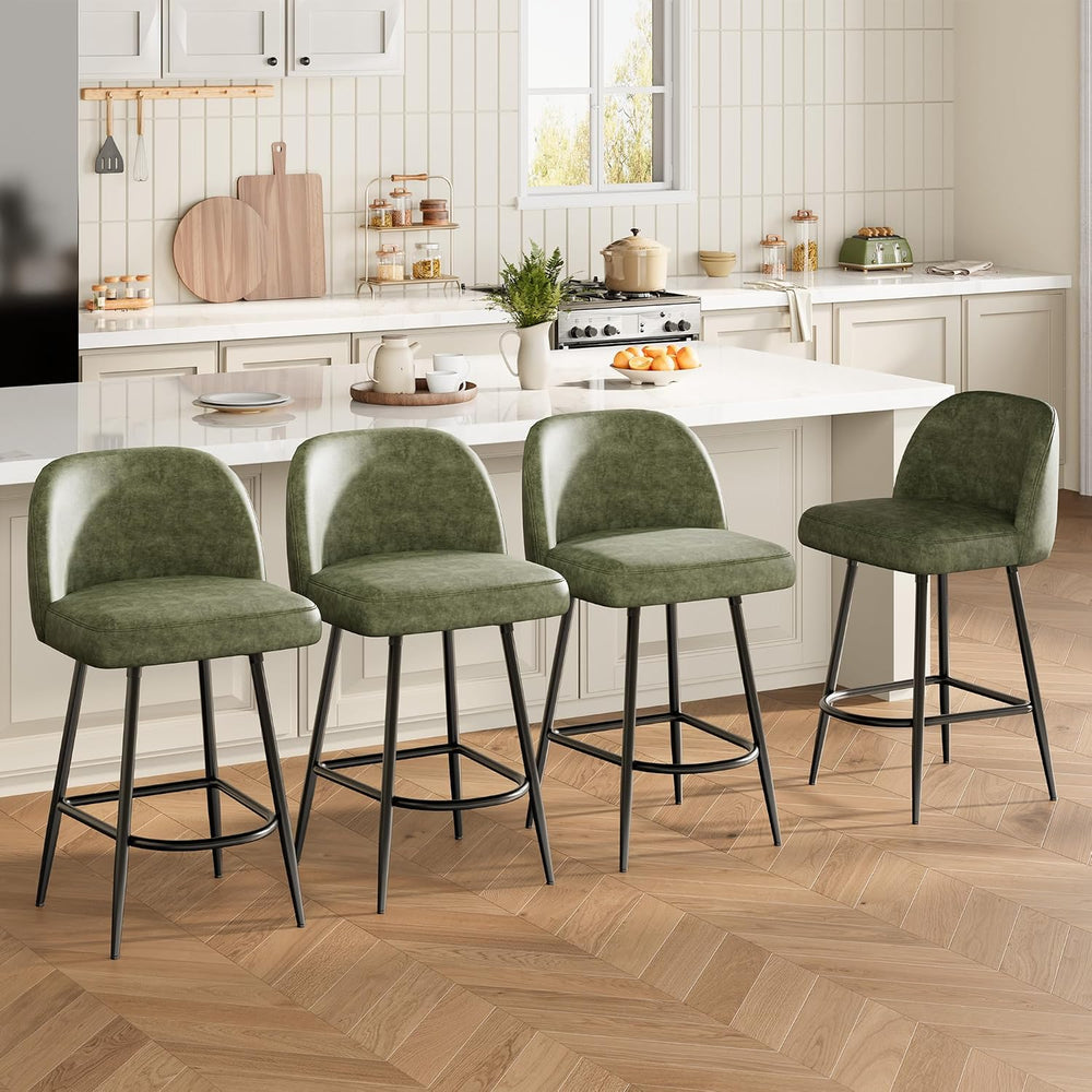 Garvee 26'' Bar Stools Set of 4, Counter Stools with Back & Thick...