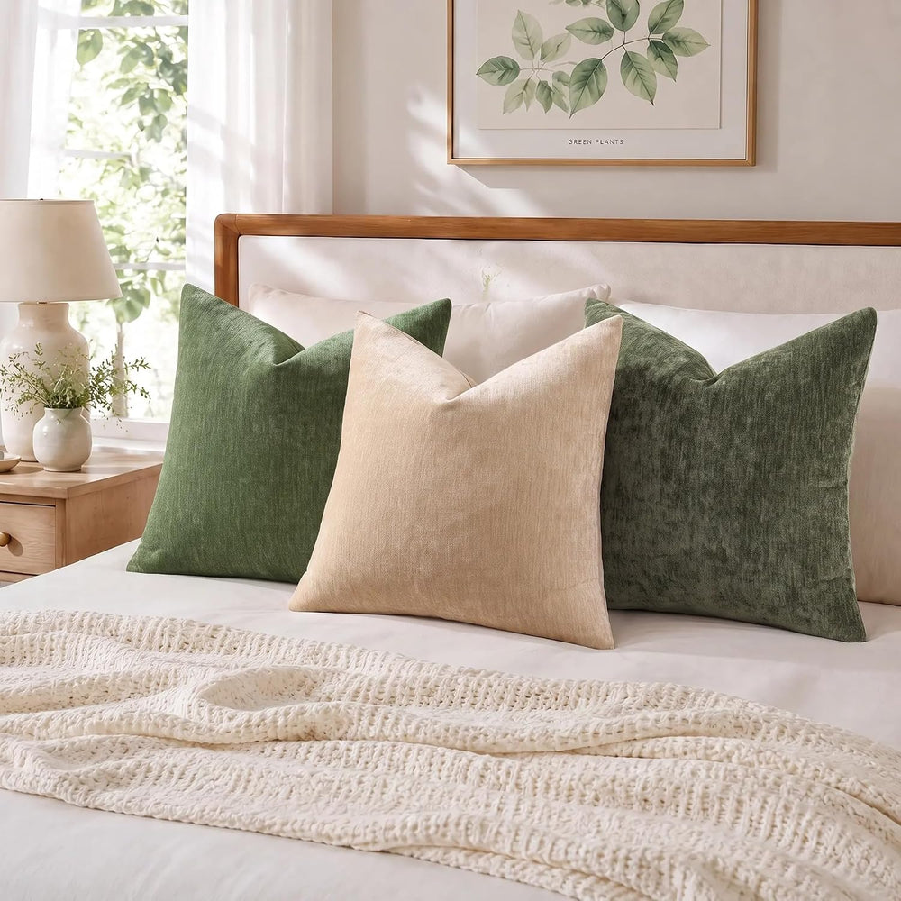 decorUhome Christmas Olive Green Throw Pillow Covers 24X24 Set of 2