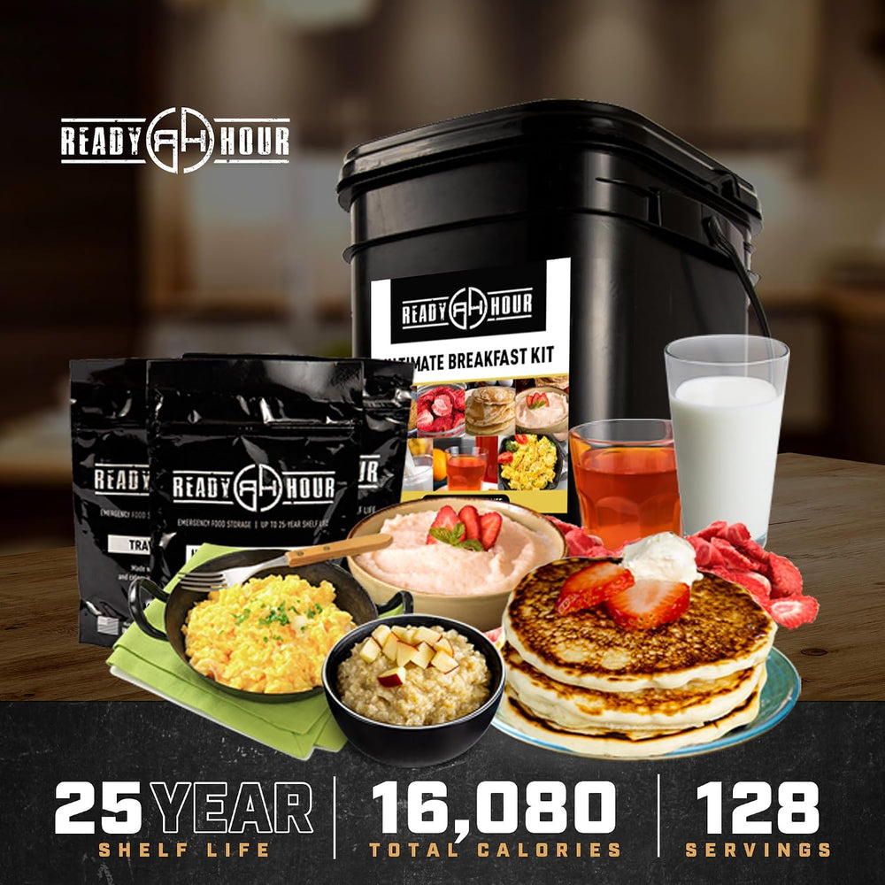 Ready Hour Breakfast Bucket (128 Servings), Emergency Food Supply, Emergency ...