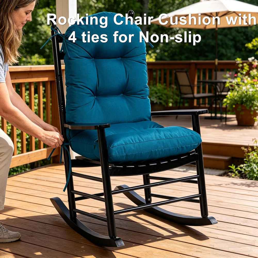 QILLOWAY Outdoor High Back Chair Cushion for Adirondack, All Weather Rocking ...