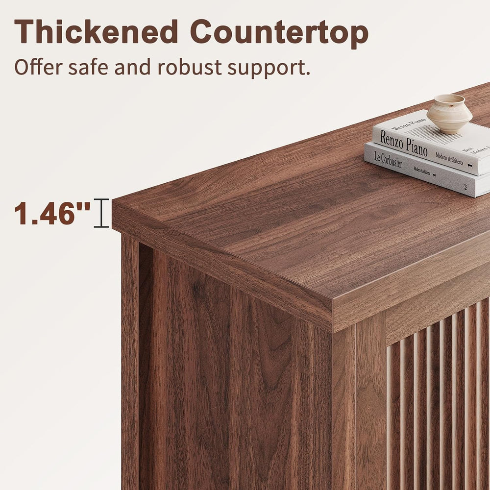 Memobarco 55" Fluted Sideboard Buffet Cabinet with Storage,Walnut