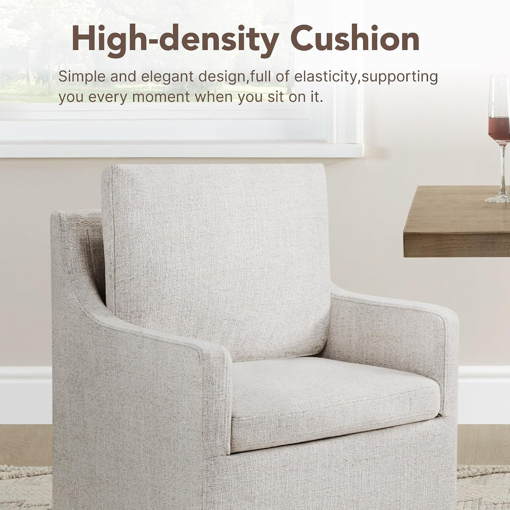 KISLOT Upholstered Dining Chairs Set of 4 with Washable Cover, Light Beige