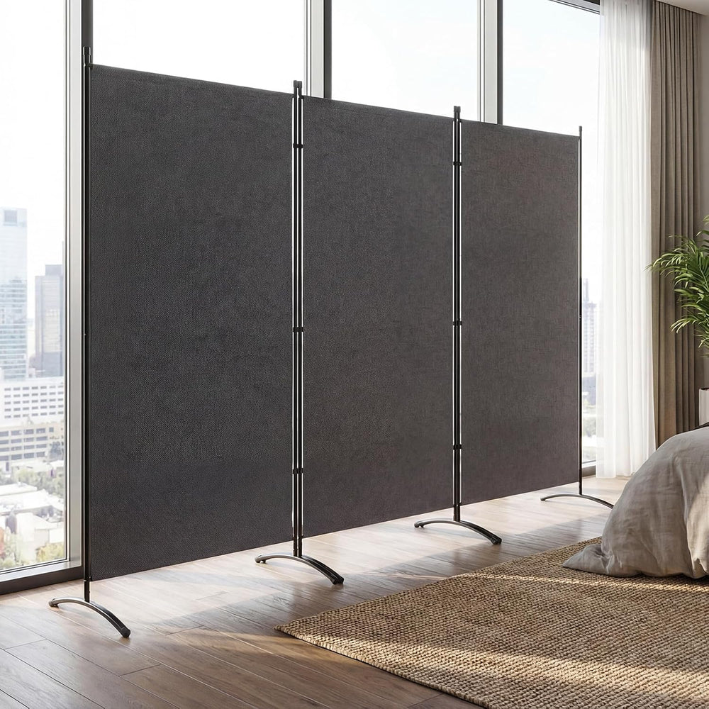 GIANTEX 3-Panel Room Divider, Folding Privacy Screen, 102" x 73", Gray