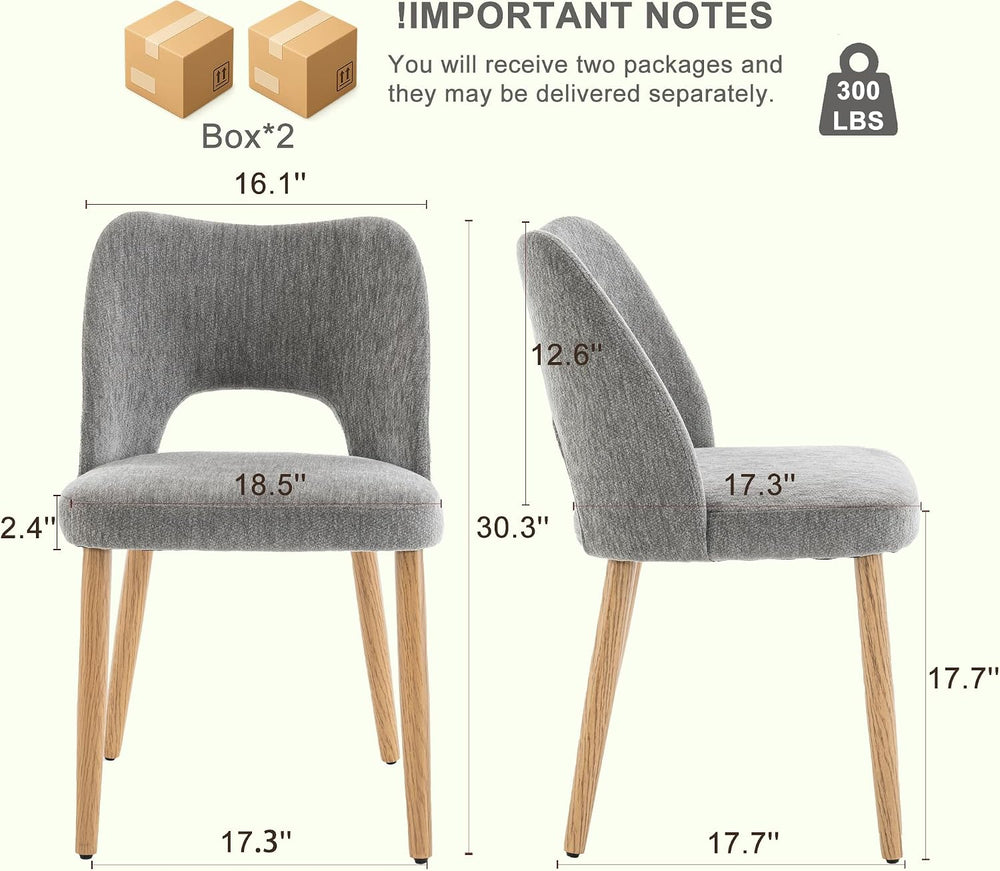 Modern Dining Chairs Set of 4, Upholstered Fabric Kitchen Small Cute Chairs w...