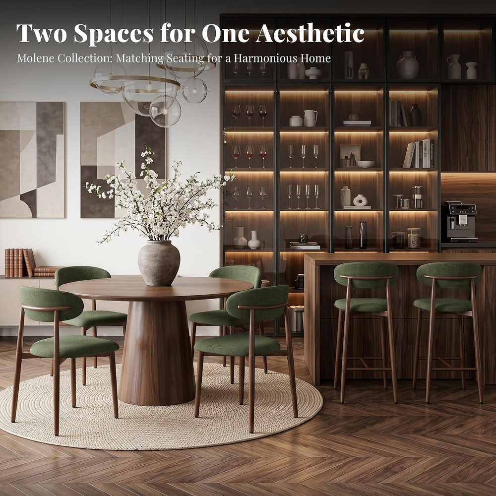 MOLENE Metal Bar Stools Set of 2, 26″ Counter Height Bar Stools with Backs, M...