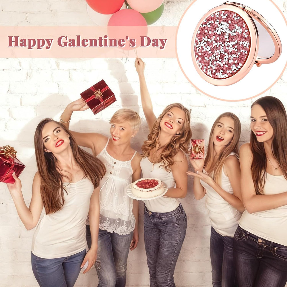 Thyle 12 Pcs Galentine's Day Gifts Compact Mirror for Purse, Double-Sided...