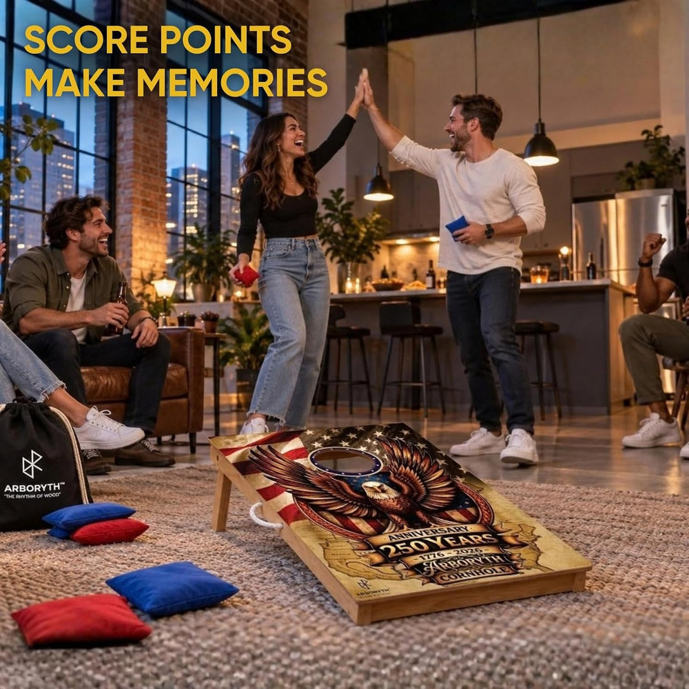 Regulation Cornhole Board Set - Dare to Play at 4x2 ft or 3x2 ft