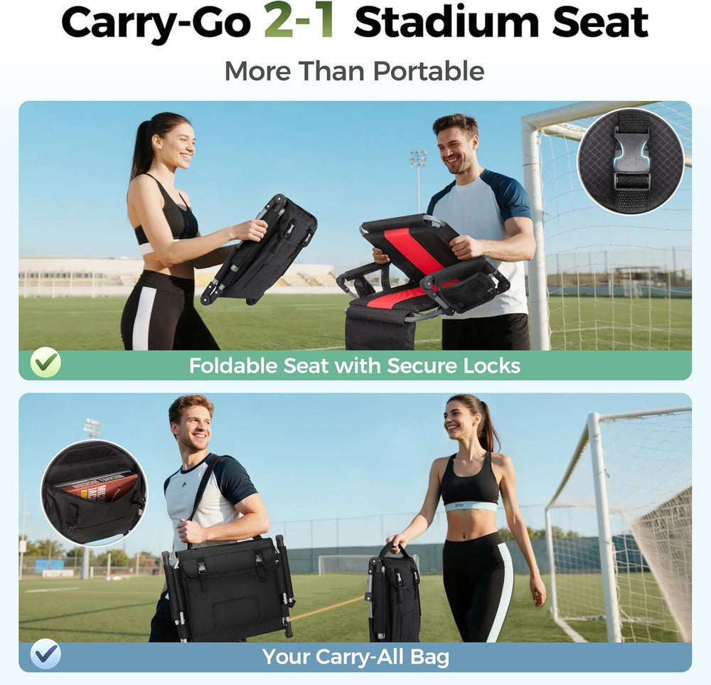 ALPHA CAMP Extra Wide Padded Stadium Seats for Bleachers with Back Support