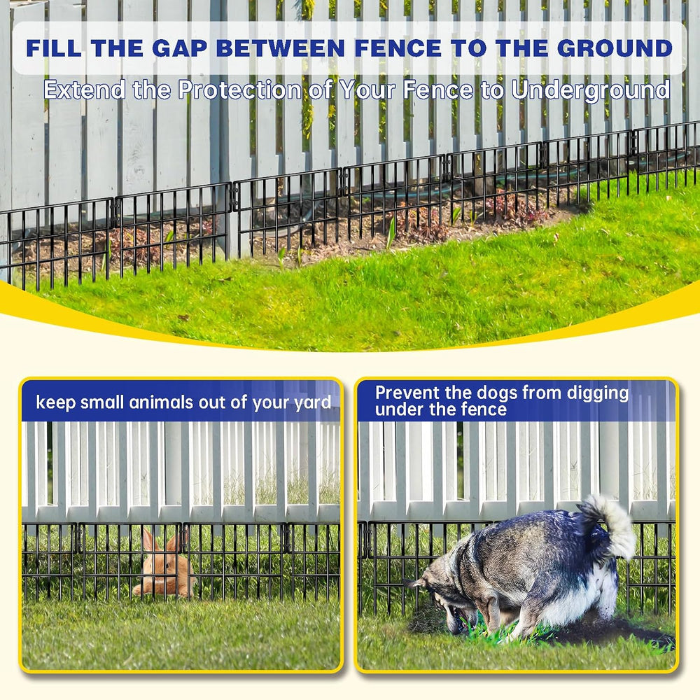 25 Panels Animal Barrier Fence, 27 Ft(L) X 13 in(H) No Dig Garden Edging Bord...