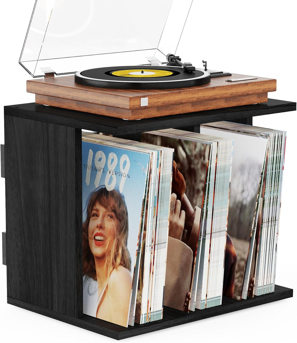 Emfogo Vinyl Record Storage, Record Player Stand Wall Mount Up to 80-100 Albu...