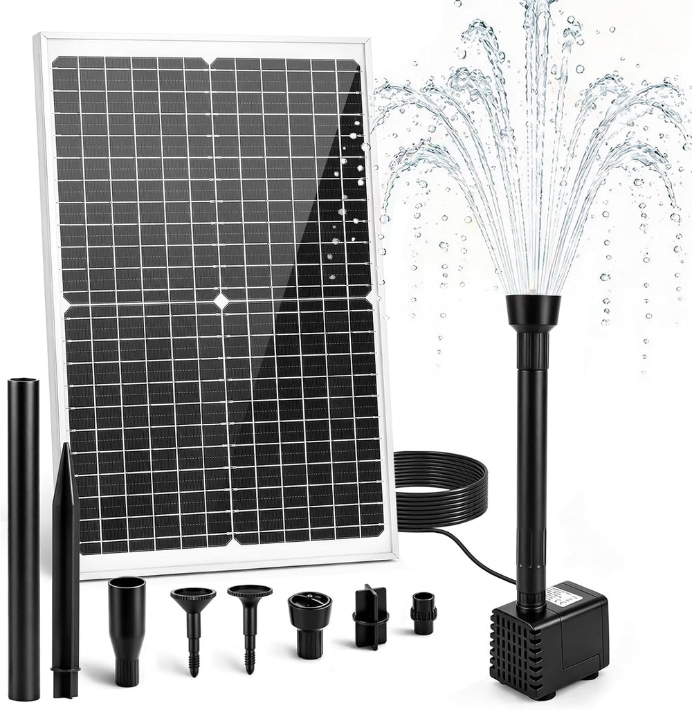 25W Solar Fountain Pump with 16.4FT Extra-Long Cable for Garden