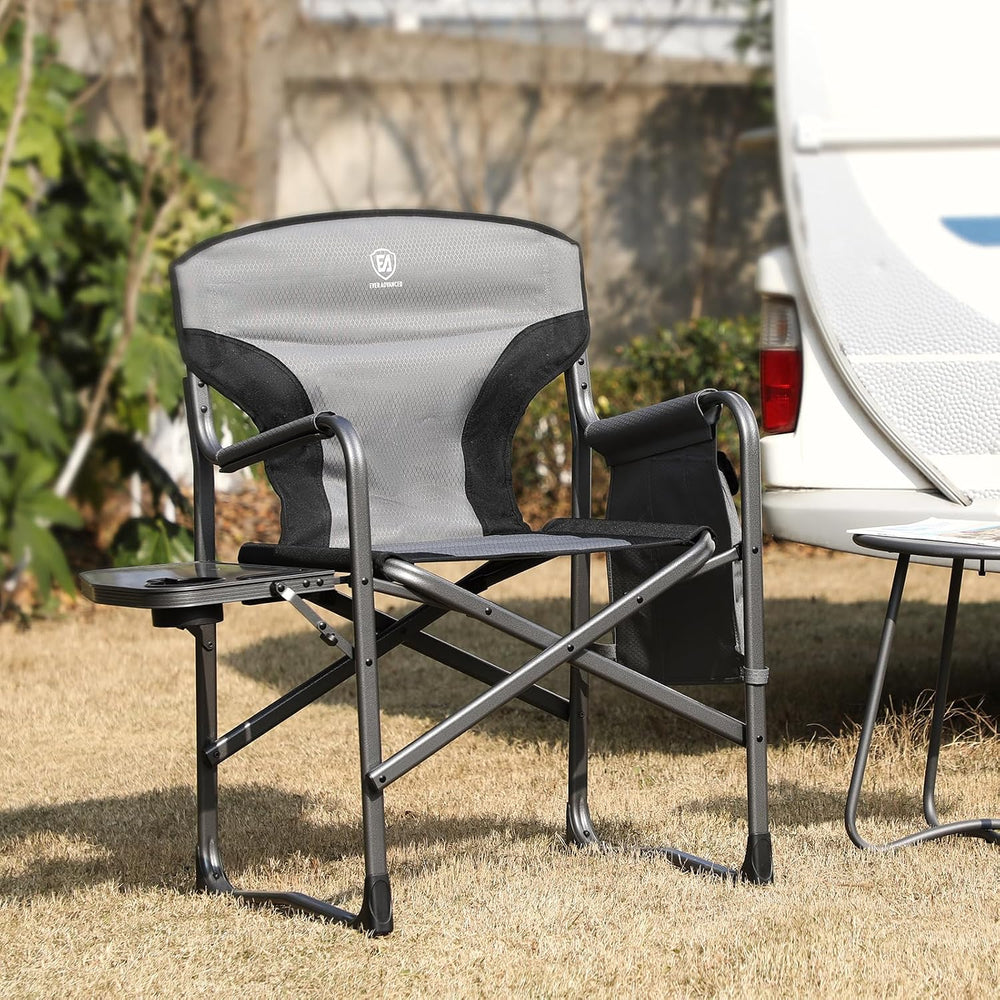EVER ADVANCED Lightweight Aluminum Director Camping Chair, 350 lb Capacity