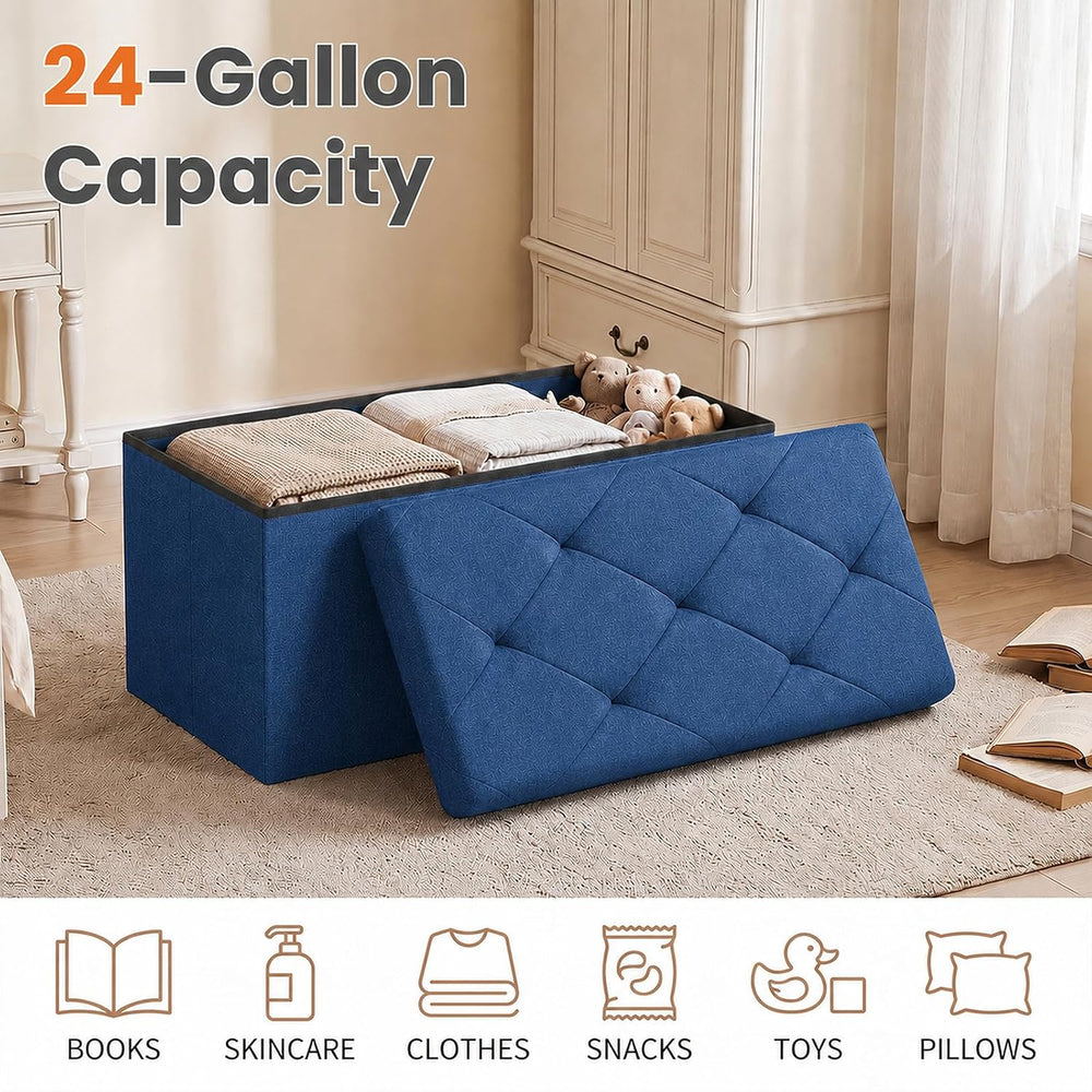 Sweetcrispy 30 Inch Storage Ottoman Bench, Spacious Ottoman with Storage
