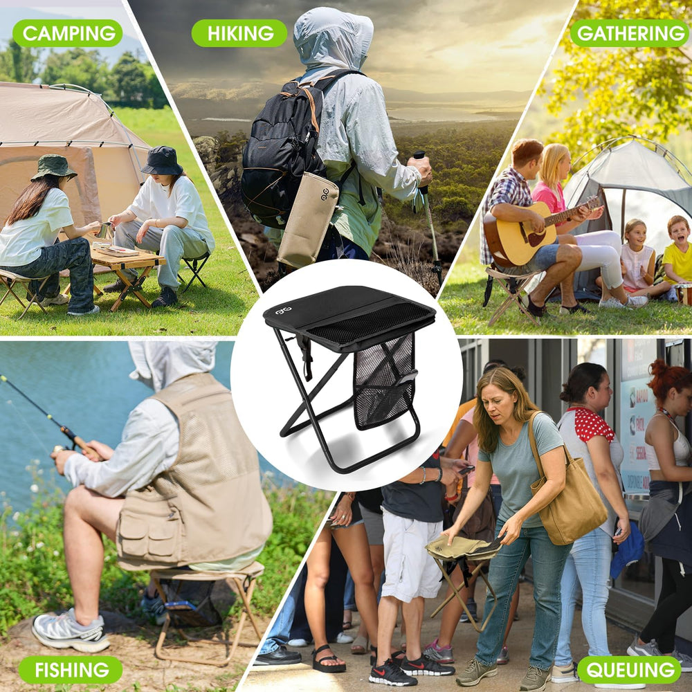 CAMDOOR Portable Folding Stool 16 Inch Collapsible Stool for Adults 400 lbs