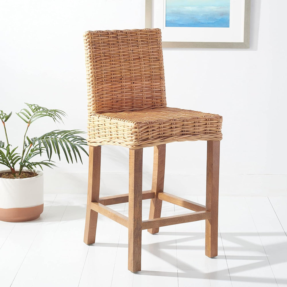 SAFAVIEH Tobie Wood Counter Bar Stool, 23.62" Seat BST6501A