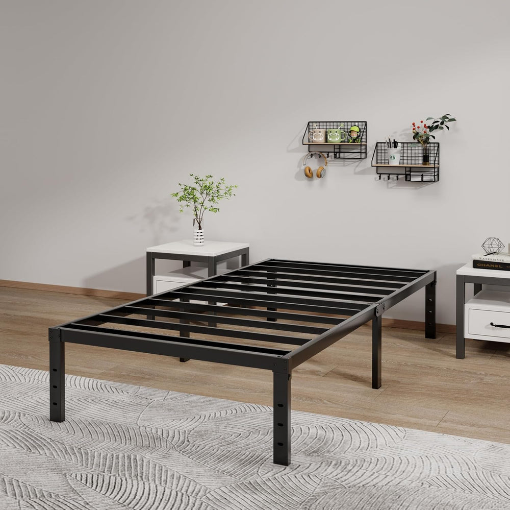 Metal Bed Frame Twin Size 14 Inch Platform Bed with Underbed Storage