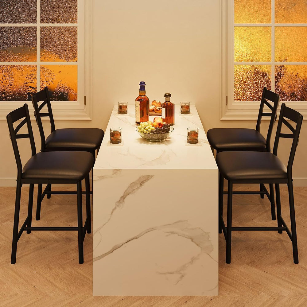 Garvee 26'' Bar Stools Set of 2, Counter Stools with Back & Thick...