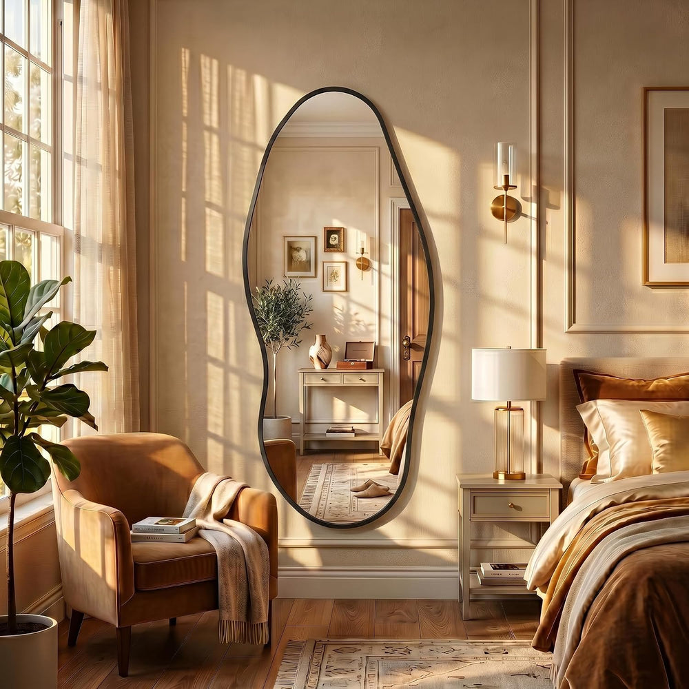 Irregular Full Length Mirror-Black Mirrors for Wall Home Decor 55"x 23&q...