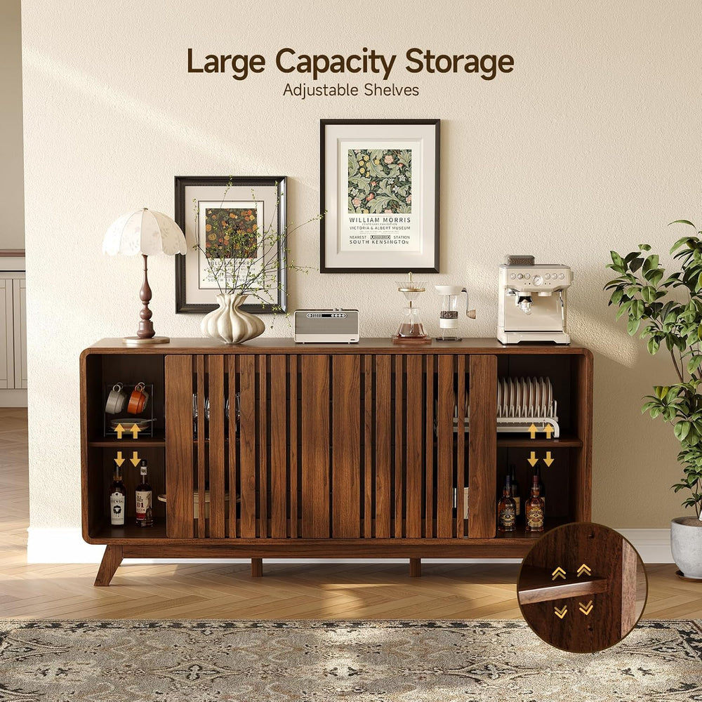 ONBRILL Sideboard Buffet Cabinet with Storage, Fluted Kitchen Cabinet