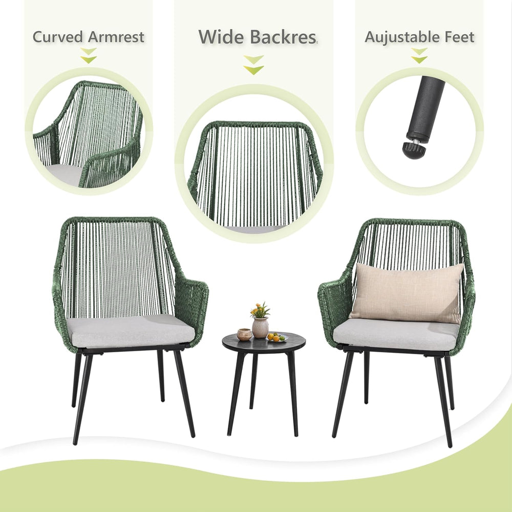 Patio Dining Chairs, Outdoor Dining Chairs with Armrest & Cushion Set of ...