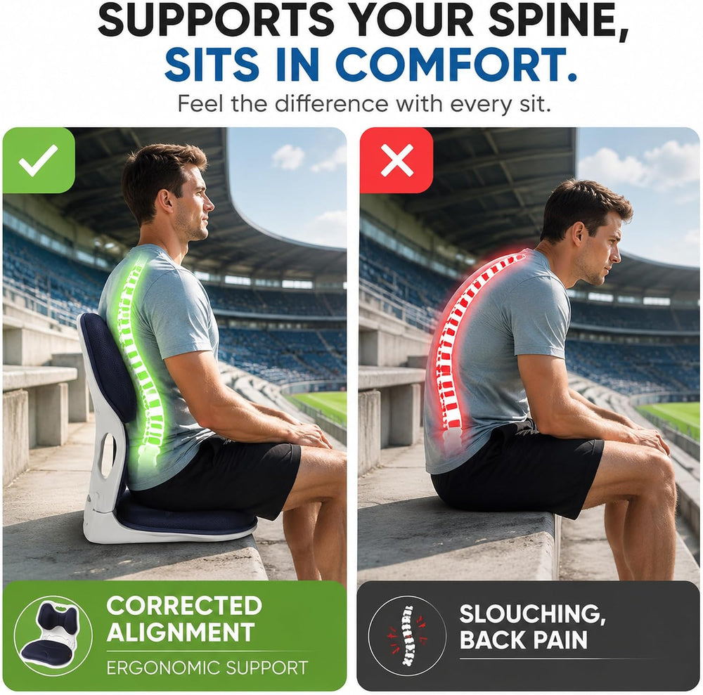 Portable Stadium Seat for Bleachers with Back Support, Carry Bag