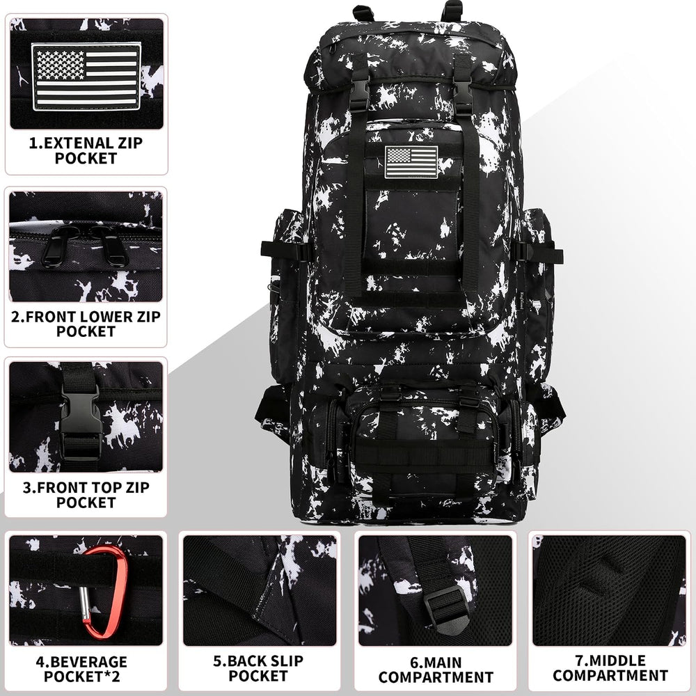 King'sGuard 100L Camping Hiking Backpack Molle Rucksack Military Camping ...