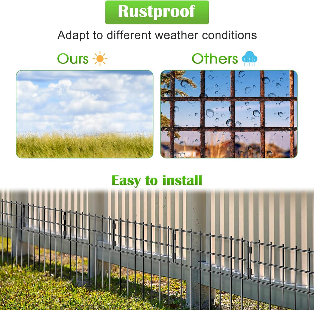 Animal Barrier Fence, 17 in(H) X 27 Ft(L) No Dig Garden Decorative Fencing