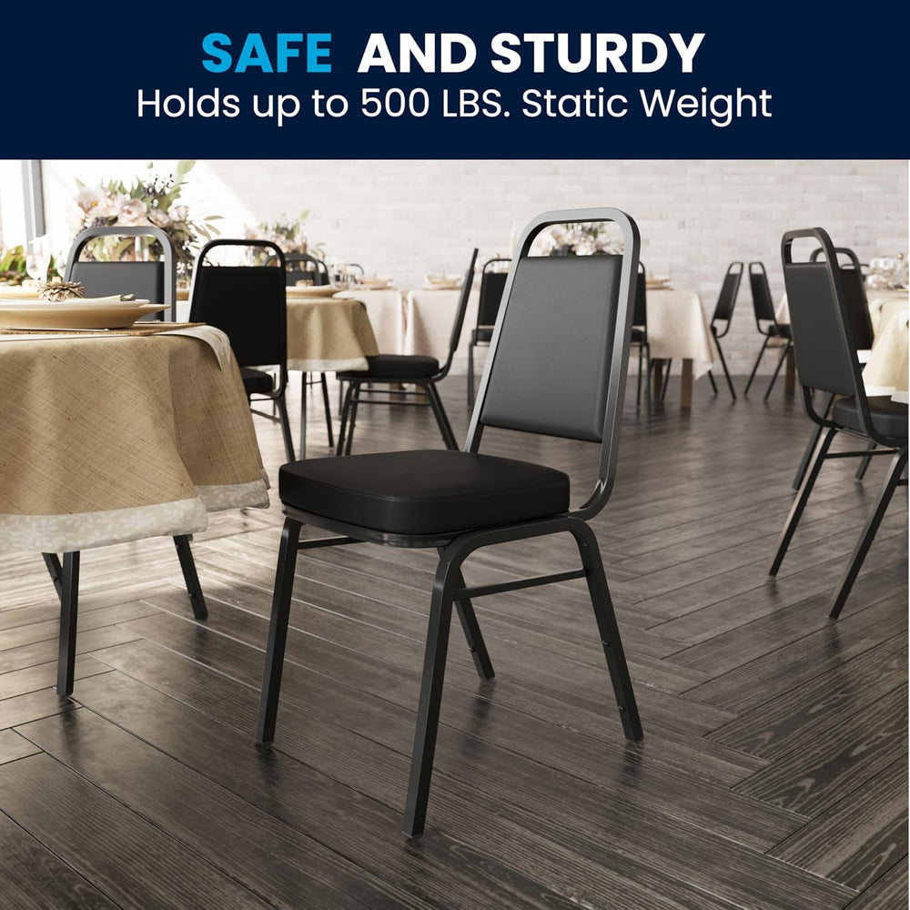 Flash Furniture Hercules Trapezoidal Back Stackable Banquet Chair, Black